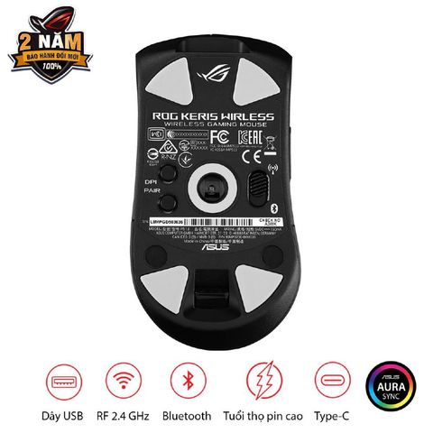  Chuột máy tính Không Dây Gaming ASUS ROG KERIS WIRELESS (Đen) 