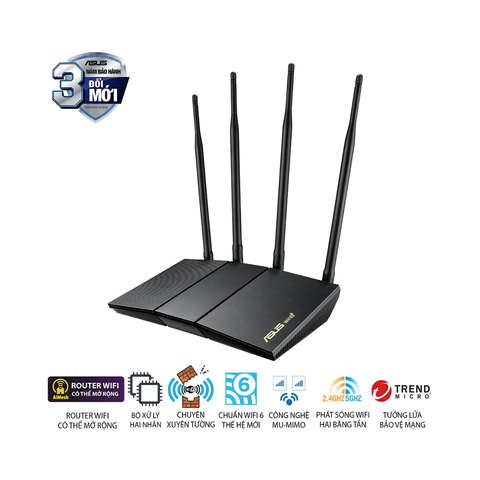  Thiết bị mạng Router Wifi ASUS RT-AX1800HP (Wifi 6 Xuyên tường) 