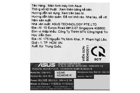  Màn hình máy tính LCD ASUS VZ24EHE-R 23.8