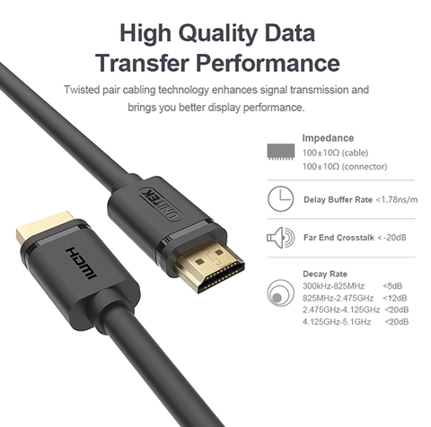  Cáp Unitek HDMI to HDMI 1.4V dài 5M Y-C140M Hỗ trợ 2K, 4K siêu nét 