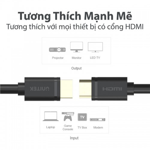  Cáp Unitek HDMI 15M Y-C 143M Hỗ trợ 4K siêu nét 