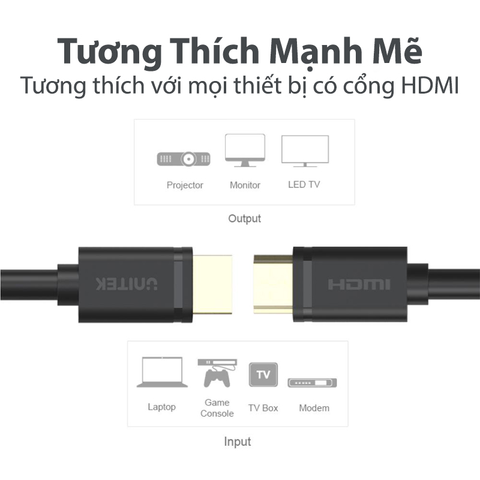  Cáp Unitek HDMI 15M Y-C 143M Hỗ trợ 4K siêu nét 