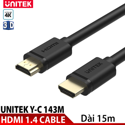  Cáp Unitek HDMI 15M Y-C 143M Hỗ trợ 4K siêu nét 