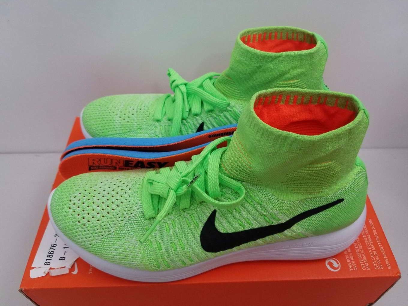  818676 301 - Nike Lunarepic Flyknit Shoes Electric Green/Black 