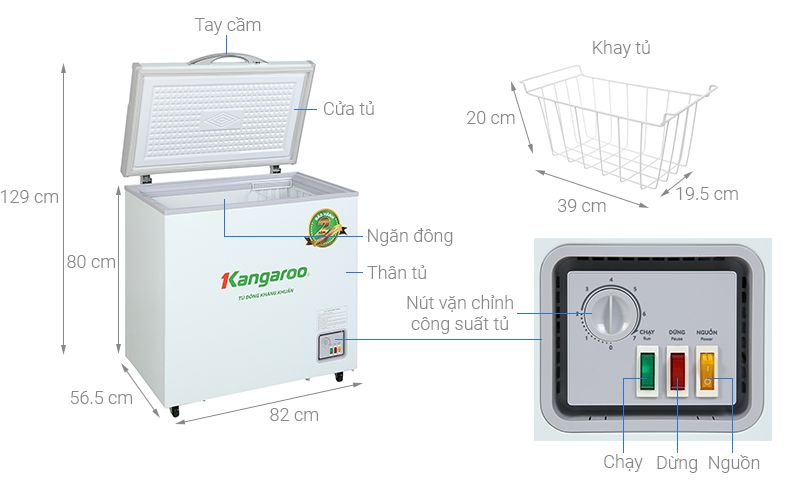 Tủ đông Kangaroo 140 lít KG 265NC1