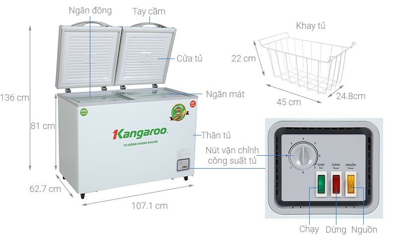 Tủ đông Kangaroo 212 lít KG 328NC2