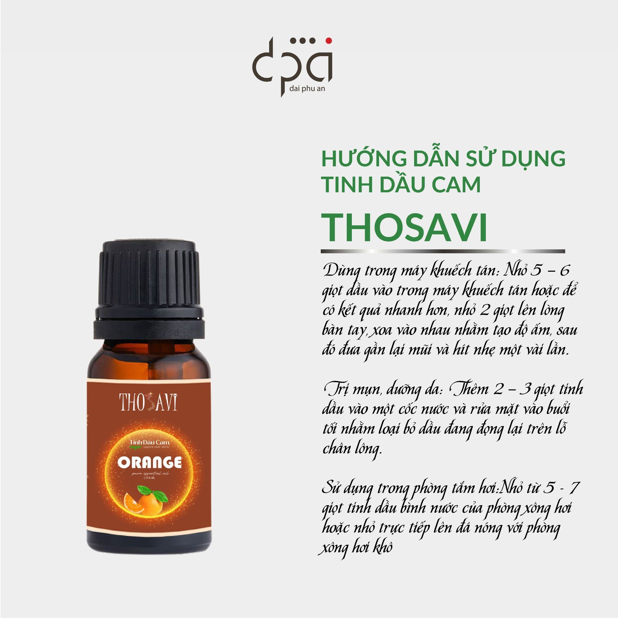  Tinh Dầu Cam Thosavi Nguyên Chất (C/30ml) 