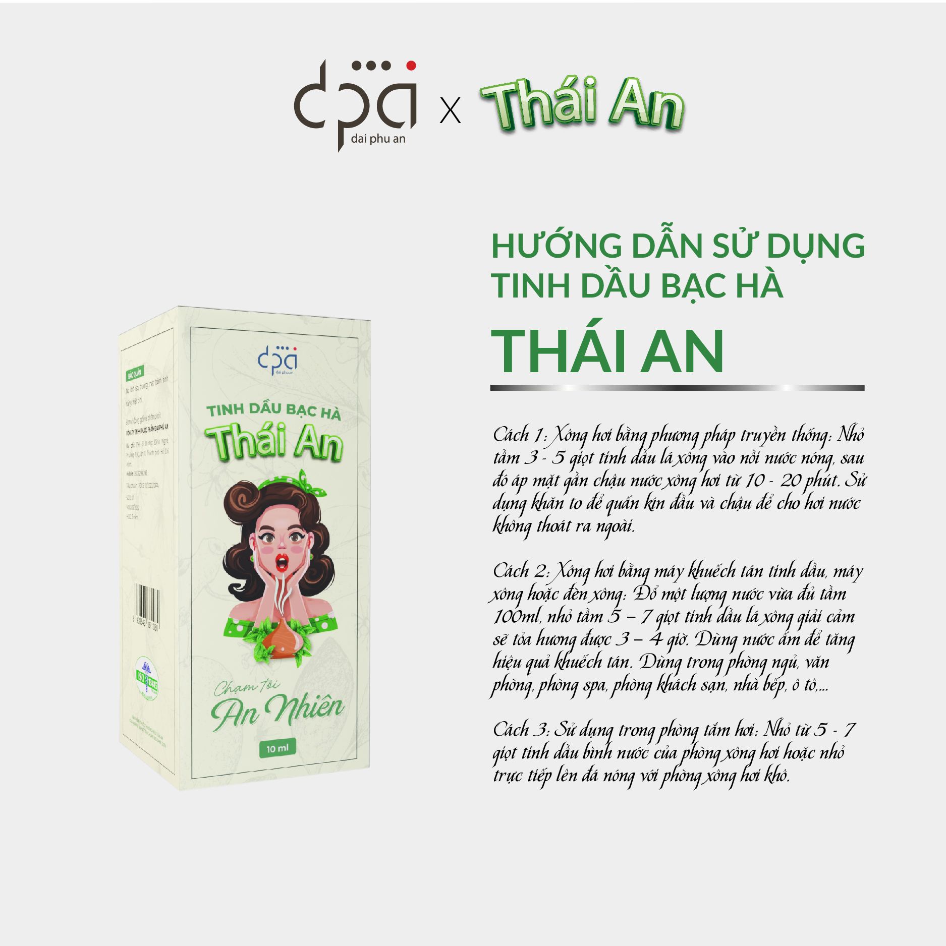  Tinh Dầu Bạc Hà Thái An (C/10ml) 