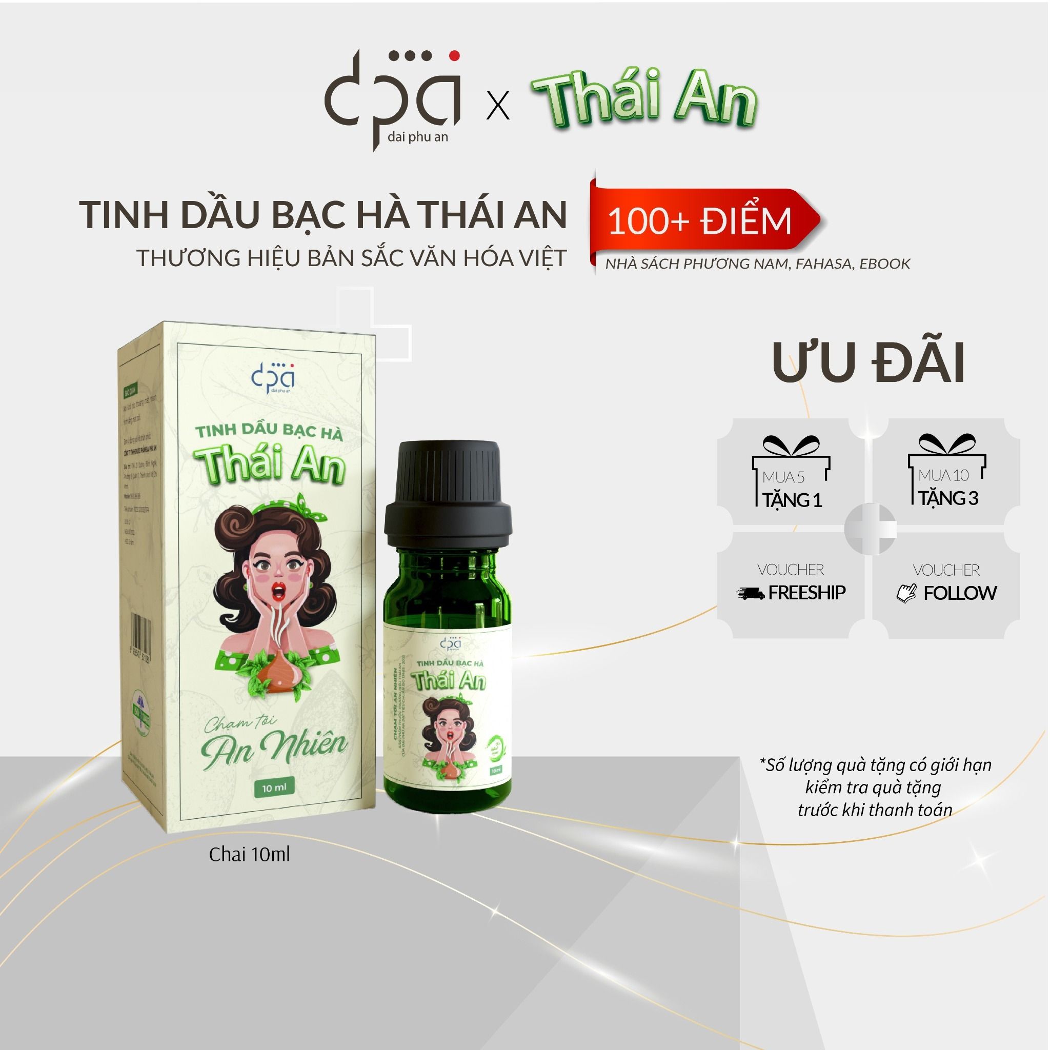  Tinh Dầu Bạc Hà Thái An (C/10ml) 