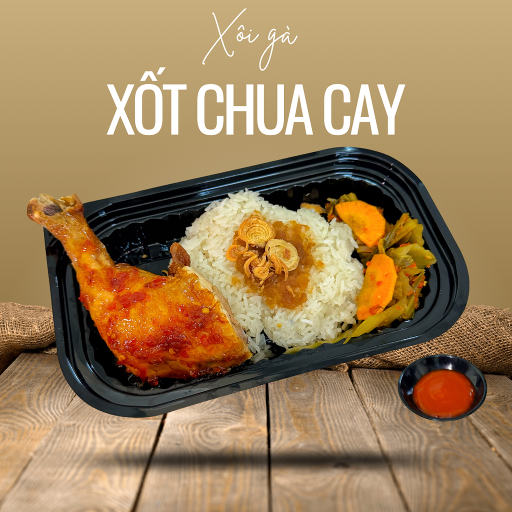  Xôi Gà Xốt Chua Cay (Đùi Tỏi/Má Đùi) 