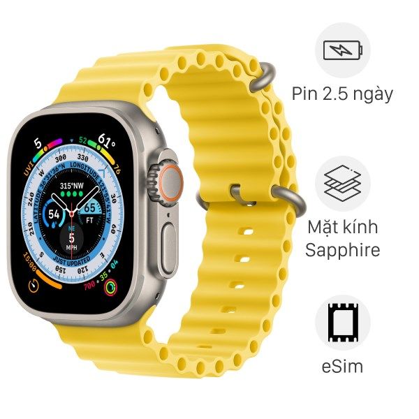 Apple Watch Ultra Titalium 49mm LTE (Dây Cao Su)