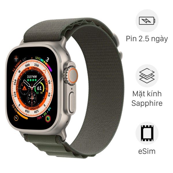 Apple Watch Ultra Titalium 49mm LTE (Dây Alpine)