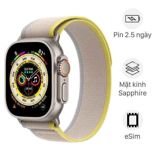 Apple Watch Ultra Titalium 49mm LTE (Dây Trail)