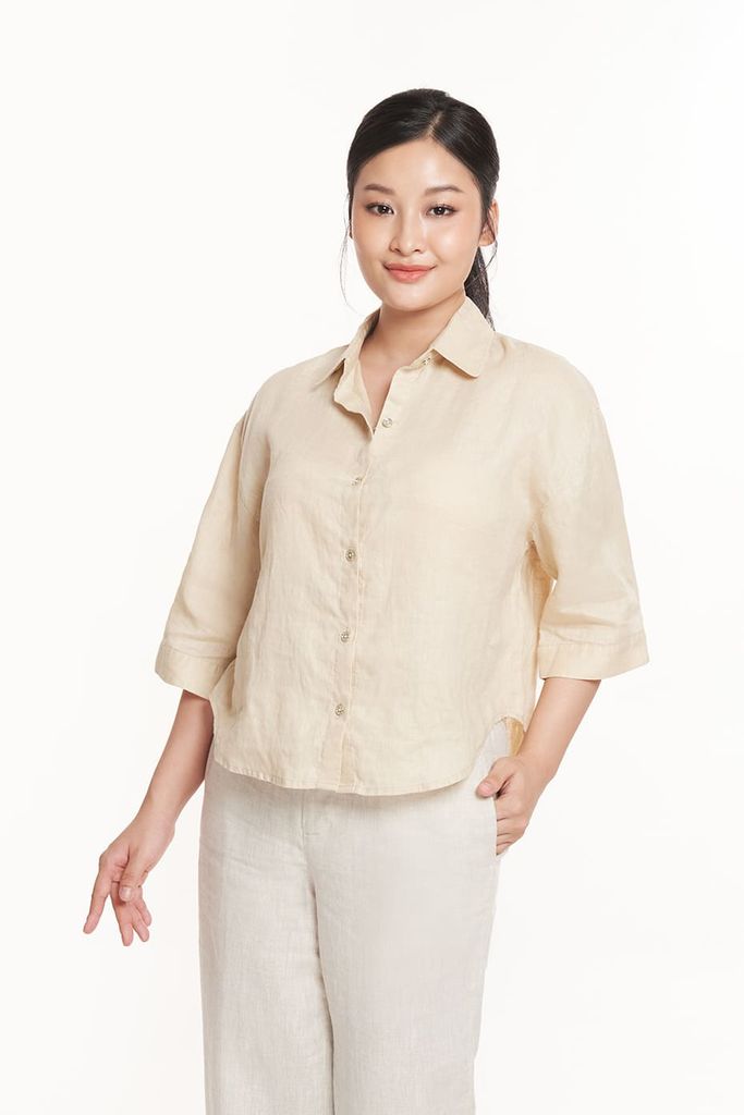 Áo Sơ Mi Linen Tay Lỡ Nữ N&M 2311009