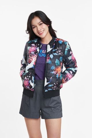 Áo Khoác Chần Gòn Trượt Nước Nữ In Họa Tiết Ninomaxx 1805115