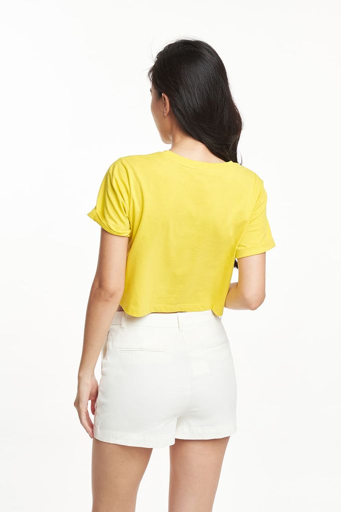 Áo croptop du lịch Vũng Tàu NINOMAXX cotton USA 2301006