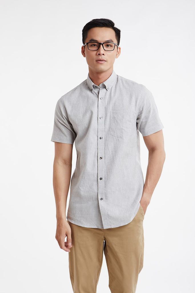 Áo sơ mi Nam tay ngắn linen cotton N&M 1908099