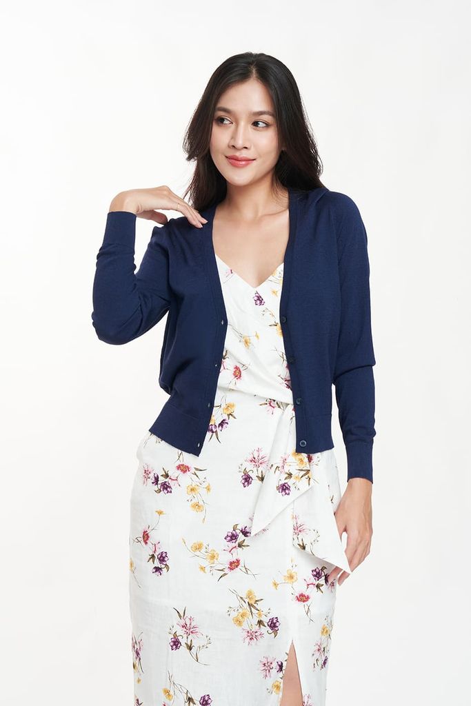 Áo dệt cardigan Basic Nữ cổ tim N&M 2304011