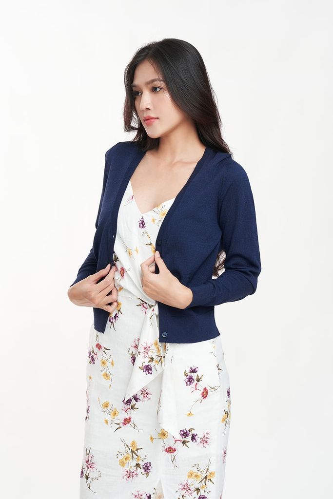 Áo dệt cardigan Basic Nữ cổ tim N&M 2304011