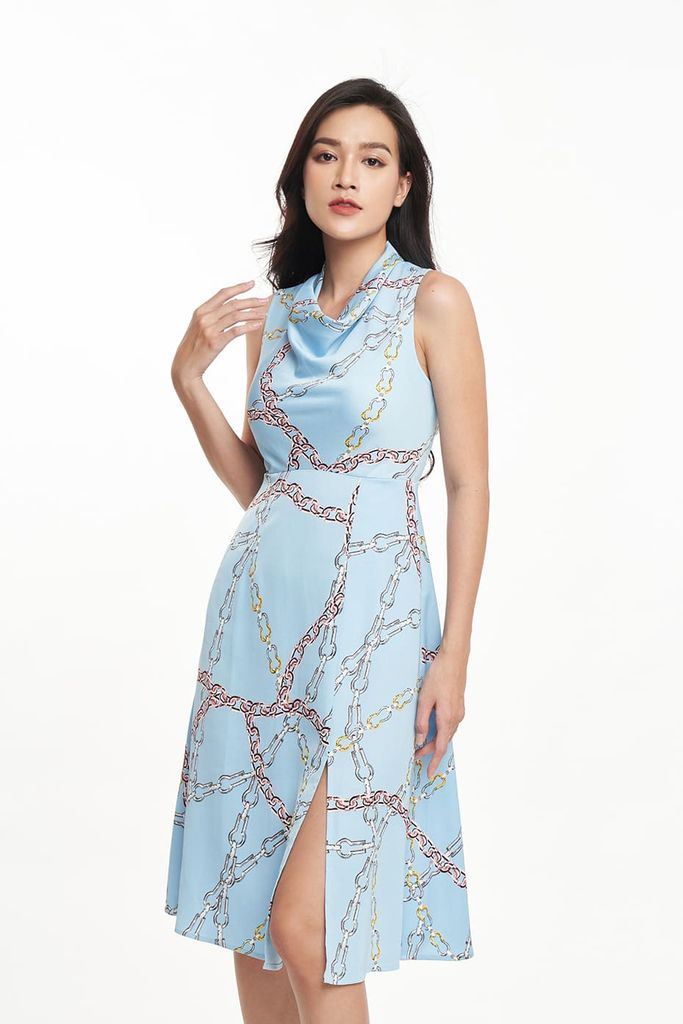 Đầm Nữ in họa tiết N&M Chain Print Luxury 2211005