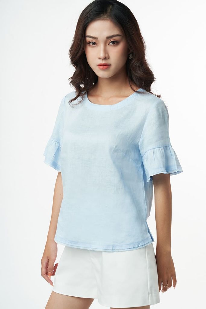 Áo kiểu linen Nữ tay ngắn N&M 2203046