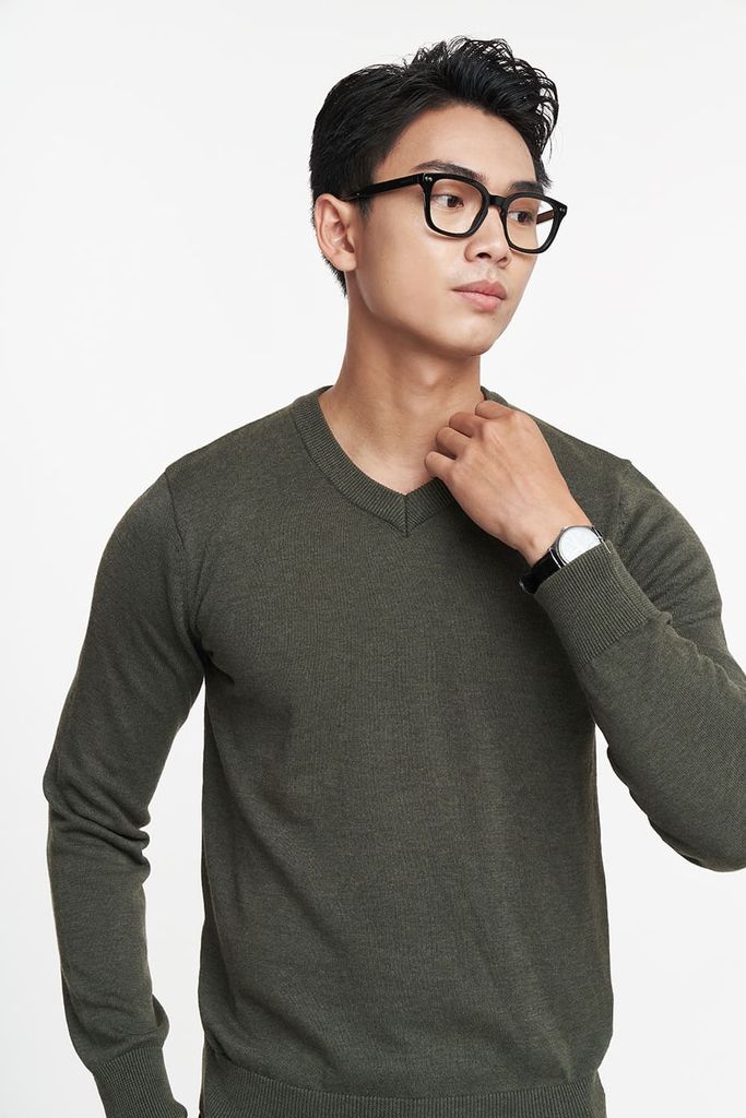 Áo sweater Basic Nam cổ tim N&M 1905066