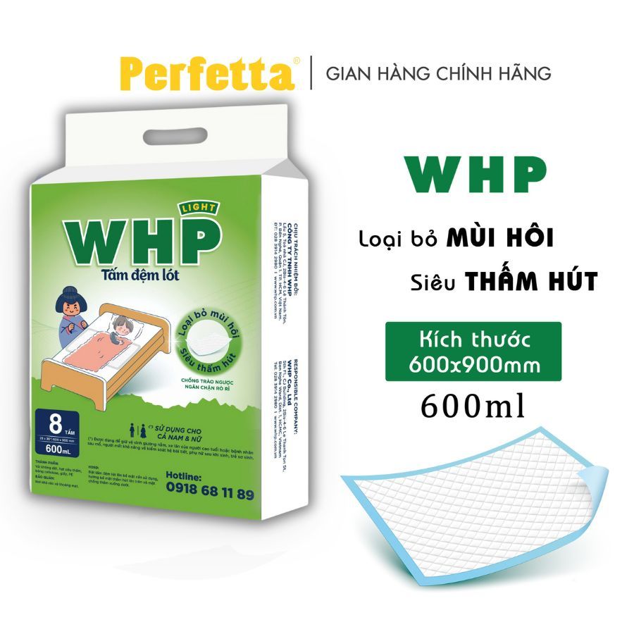 Tấm Đệm Lót WHP Underpad Size 60x90 cm (8 miếng/túi)