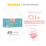  Khẩu trang y tế 3 lớp Perfetta Premium cao cấp hai thanh mũi miệng phủ Nano đồng (40 cái/hộp) 