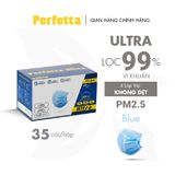  [CAO CẤP] Khẩu trang y tế 4 lớp Perfetta Ultra Trắng/Xanh (35 Cái/Hộp) 