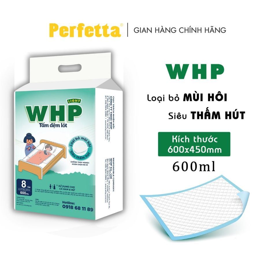 Tấm Đệm Lót WHP Underpad Size 60x45 cm (8 miếng/túi)