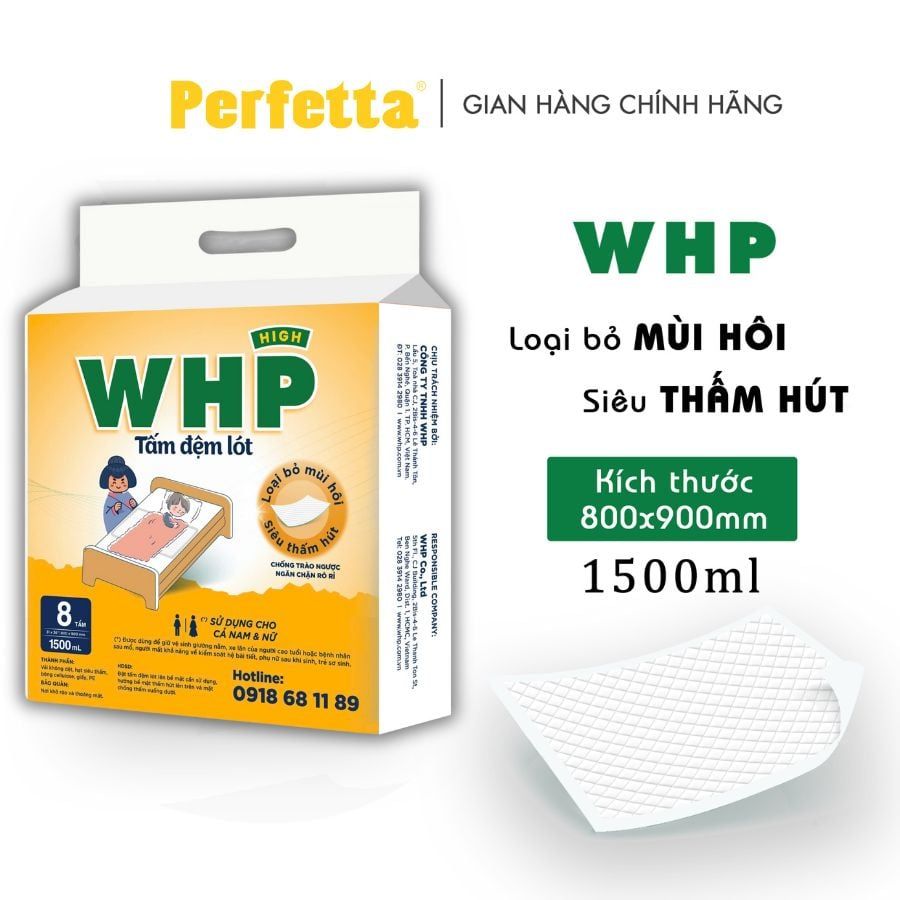 Tấm Đệm Lót WHP Underpad Size 80x90 cm (8 miếng/túi)