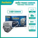  Khẩu trang 4 lớp than hoạt tính Perfetta Carbon (40 Cái/Hộp) 