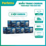  Combo 5 hộp khẩu trang y tế Perfetta Carbon 4 lớp 40 cái/hộp 