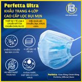  [CAO CẤP] Khẩu trang y tế 4 lớp Perfetta Ultra Trắng/Xanh (35 Cái/Hộp) 