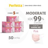  Combo 5 hộp khẩu trang Perfetta Moderate (50 cái/hộp) 