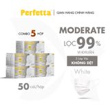  Combo 5 hộp khẩu trang Perfetta Moderate (50 cái/hộp) 