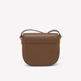  Túi đeo chéo da thật Saddle Bag có chốt kim loại Best Seller DT22605 - Màu Brown Sale! 