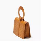  Túi xách tay phong cách Retro tay cầm gỗ, hoạ tiết cá sấu PU22804 Màu Black 