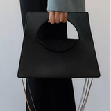  Túi xách tay hình thang  nắp cài Trapezoid Bag  PU22705 - Màu Black 
