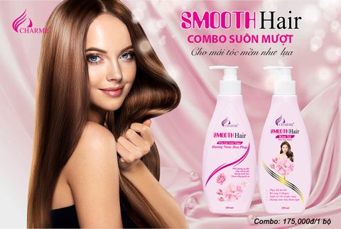 Combo Dầu Gội - Kem Xả Smooth Hair Siêu Óng Mượt 250Ml