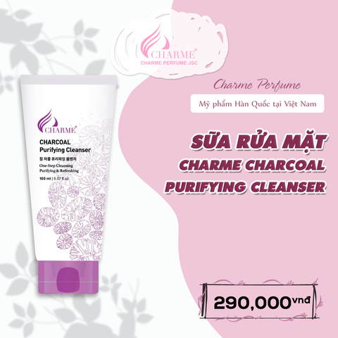 Sữa Rửa Mặt Than Hoạt Tính Charme Charcoal Purifying Cleanser 100ml