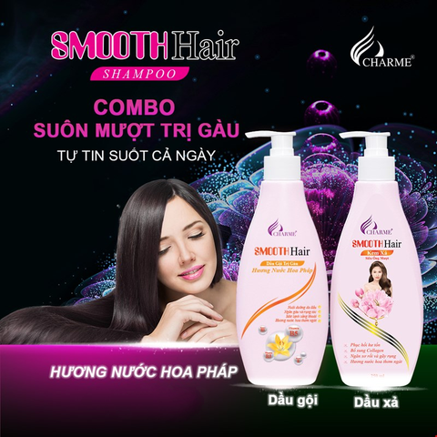 Combo Dầu Gội - Kem Xả Smooth Hair Trị Gàu 250Ml