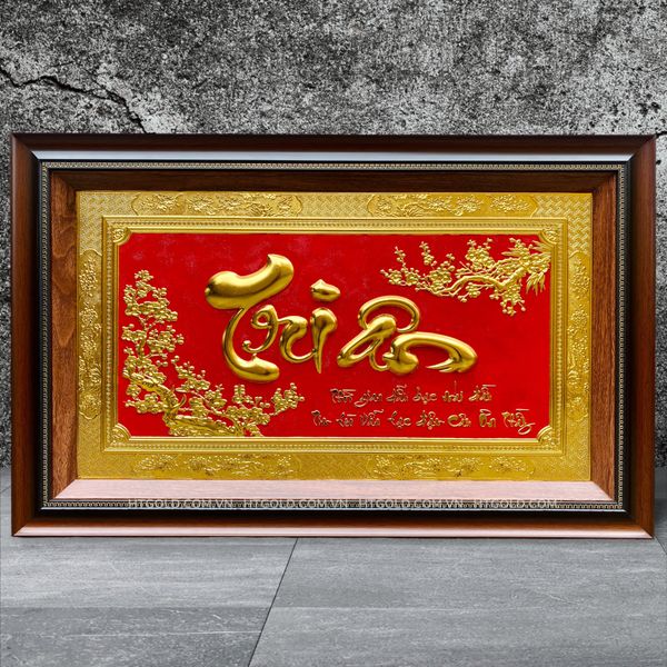 TRANH ĐỒNG CHỮ TRI ÂN DÁT VÀNG <br> (Kích thước 50cm x 80cm)