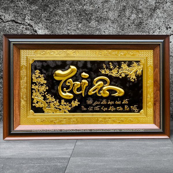 TRANH ĐỒNG CHỮ TRI ÂN DÁT VÀNG <br> (Kích thước 50cm x 80cm)