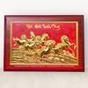 TRANH ĐỒNG MÃ ĐÁO THÀNH CÔNG, MẠ VÀNG 24K (Kích thước 25cm x 35cm)..