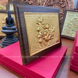 QUÀ TẶNG TRANH ĐỒNG HOA SEN <br>(Kích thước  20cm x 25cm)