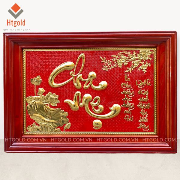 TRANH CHỮ CHA MẸ BẰNG ĐỒNG CAO CẤP (Kích thước 38cm x 54cm)