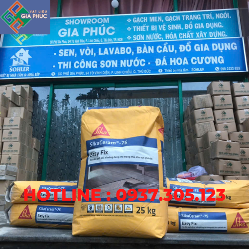 KEO DÁN GẠCH SIKACERAM 75 EASY FIX 25KG ( NỀN NỘI THẤT, KHỔ GẠCH DƯỚI 60)