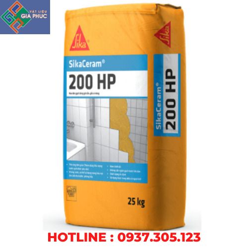 KEO DÁN GẠCH SIKACERAM 200HP 25KG XÁM (NGOẠI THẤT, KHỔ GẠCH LÊN ĐẾN 120)