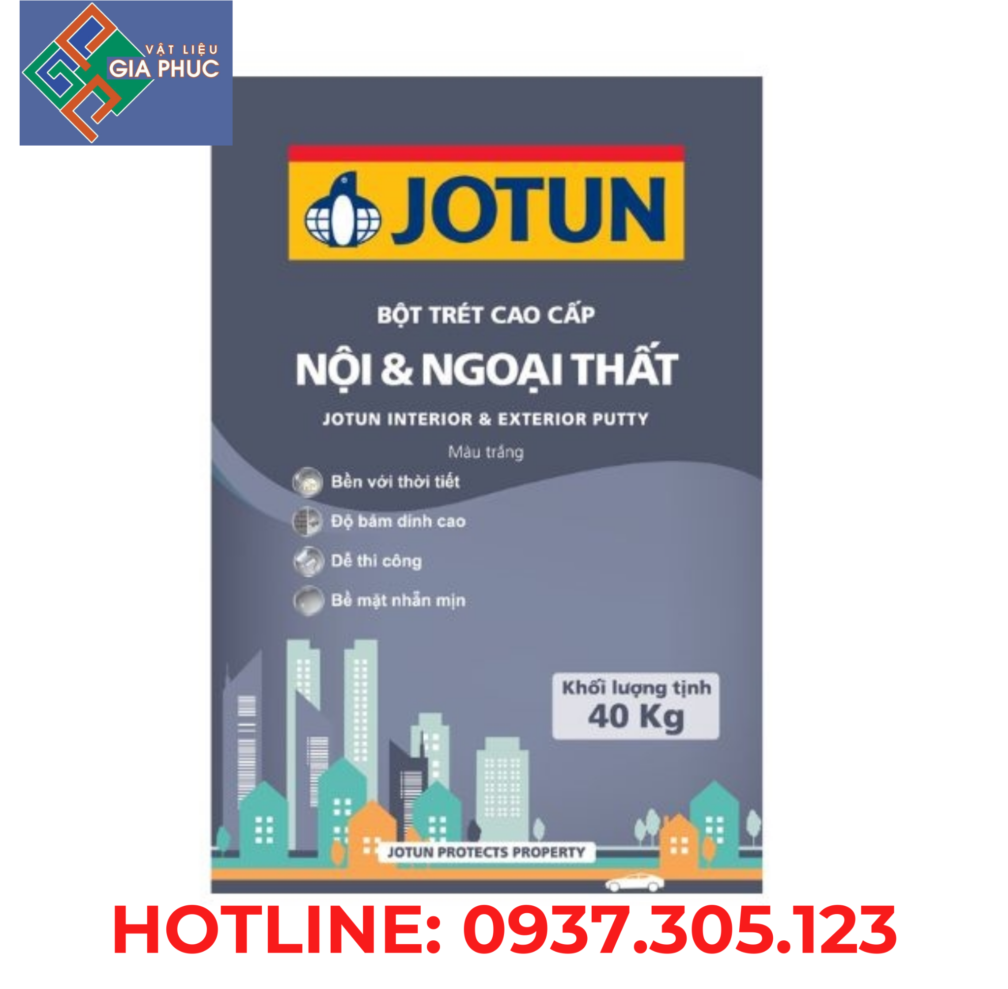 BỘT TRÉT JOTUN NGOẠI THẤT 2 IN 1 (40KG/BAO)